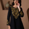 Qazmi Kashmiri Aari Work Viscose Rayon A-Line Flared Kurti