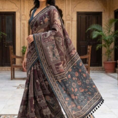 Floral Silk Blend Designer Saree